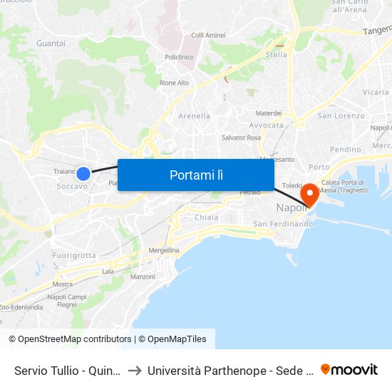 Servio Tullio - Quintiliano to Università Parthenope - Sede Centrale map
