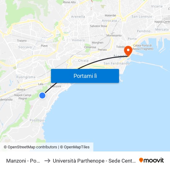 Manzoni - Poste to Università Parthenope - Sede Centrale map