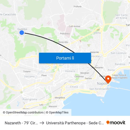 Nazareth - 79' Circolo to Università Parthenope - Sede Centrale map