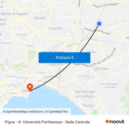 Pigna to Università Parthenope - Sede Centrale map