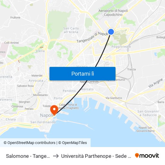 Salomone - Tangenziale to Università Parthenope - Sede Centrale map