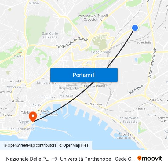 Nazionale Delle Puglie to Università Parthenope - Sede Centrale map