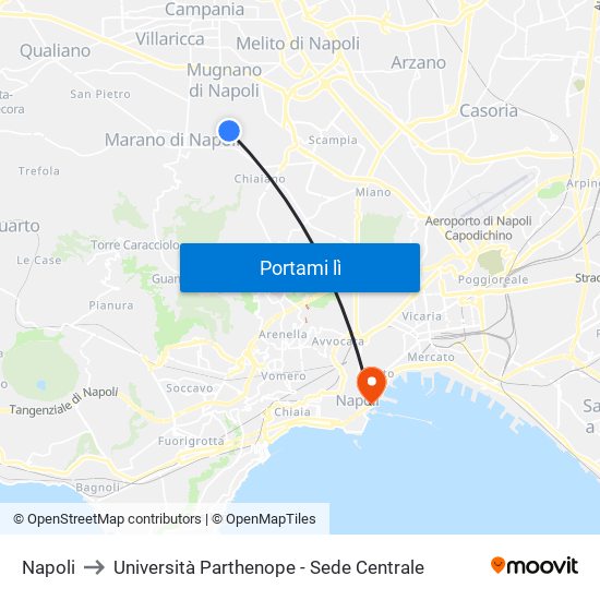 Napoli to Università Parthenope - Sede Centrale map