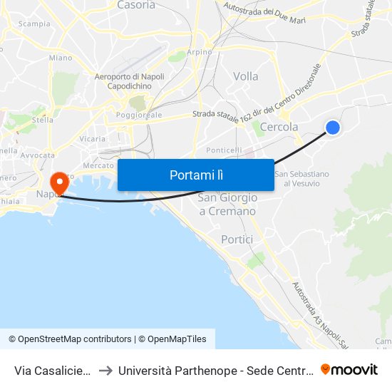 Via Casaliciello to Università Parthenope - Sede Centrale map