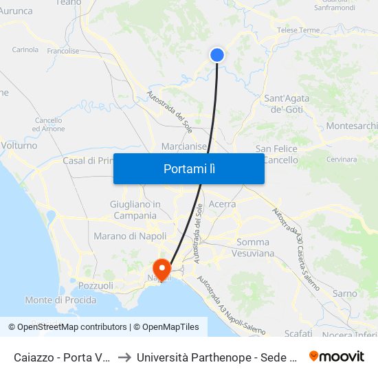 Caiazzo - Porta Vetere to Università Parthenope - Sede Centrale map