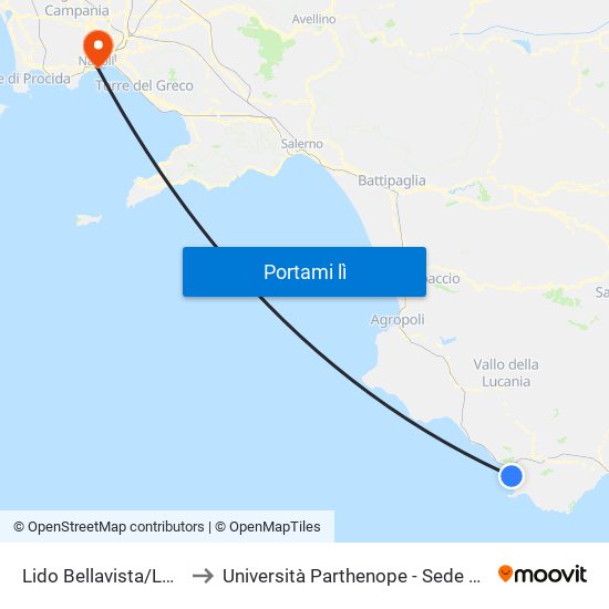 Lido Bellavista/La Vela to Università Parthenope - Sede Centrale map