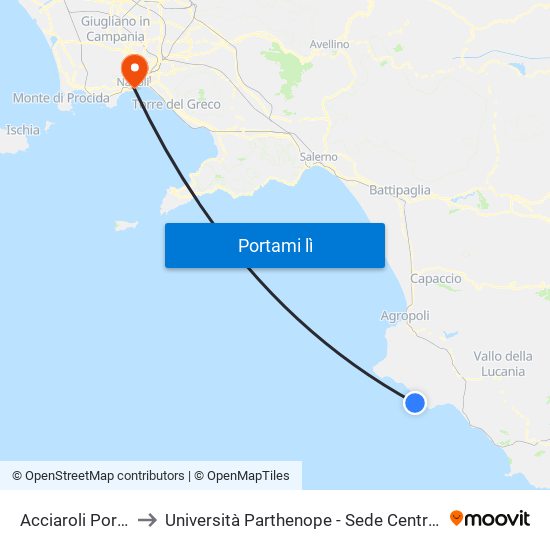 Acciaroli Porto to Università Parthenope - Sede Centrale map