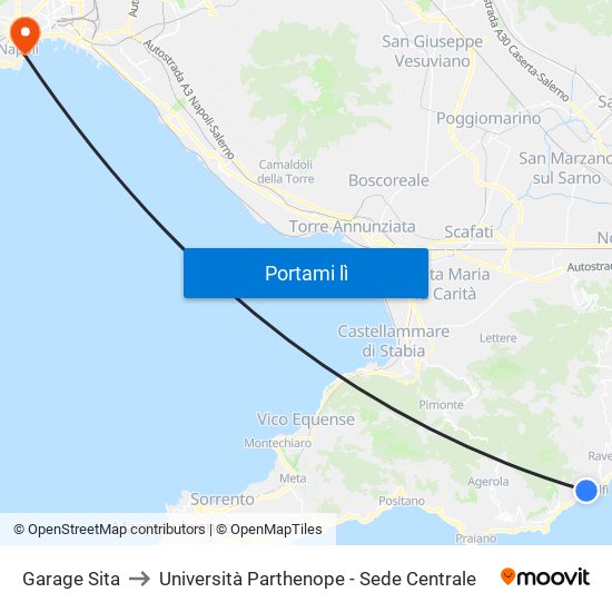 Garage Sita to Università Parthenope - Sede Centrale map