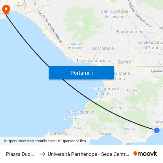 Piazza Duomo to Università Parthenope - Sede Centrale map