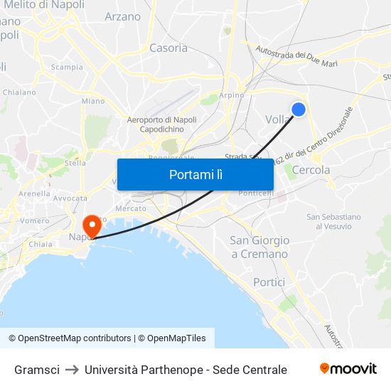 Gramsci to Università Parthenope - Sede Centrale map