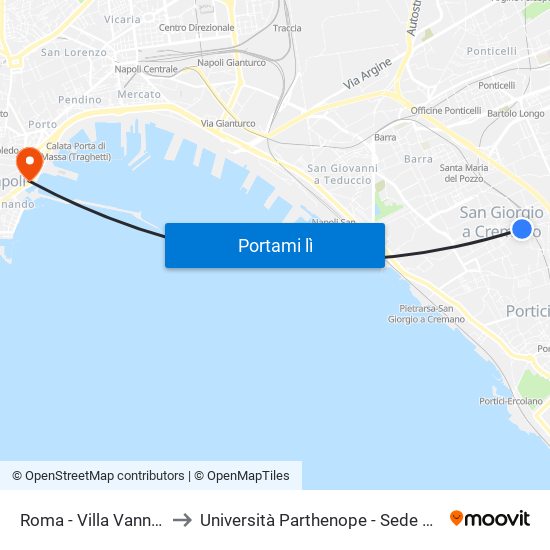 Roma - Villa Vannucchi to Università Parthenope - Sede Centrale map