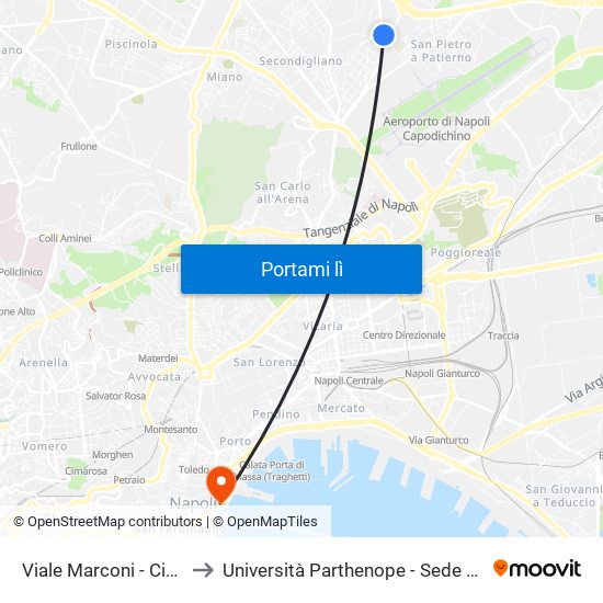 Viale Marconi - Civ. 247 to Università Parthenope - Sede Centrale map