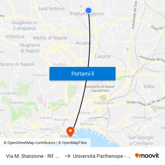 Via M. Stanzione - Rif. Civico N° 175 to Università Parthenope - Sede Centrale map