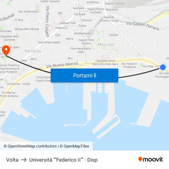 Volta to Università ""Federico Ii"" - Disp map