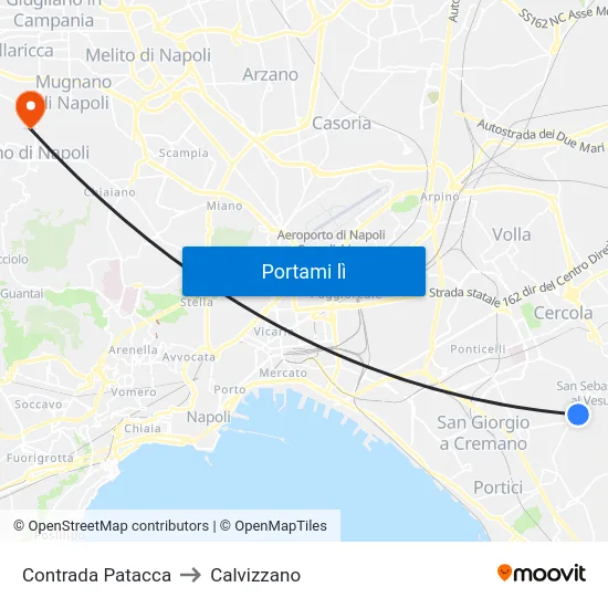 Contrada Patacca to Calvizzano map