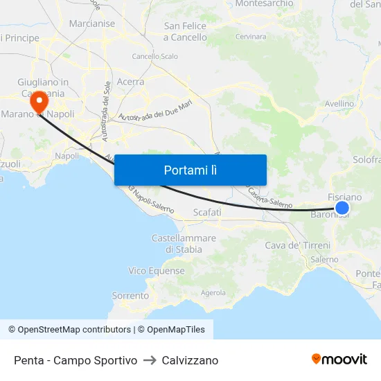 Penta - Campo Sportivo to Calvizzano map