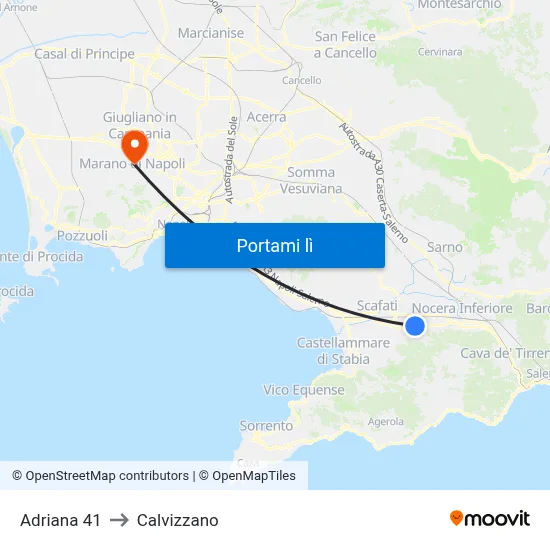 Adriana 41 to Calvizzano map