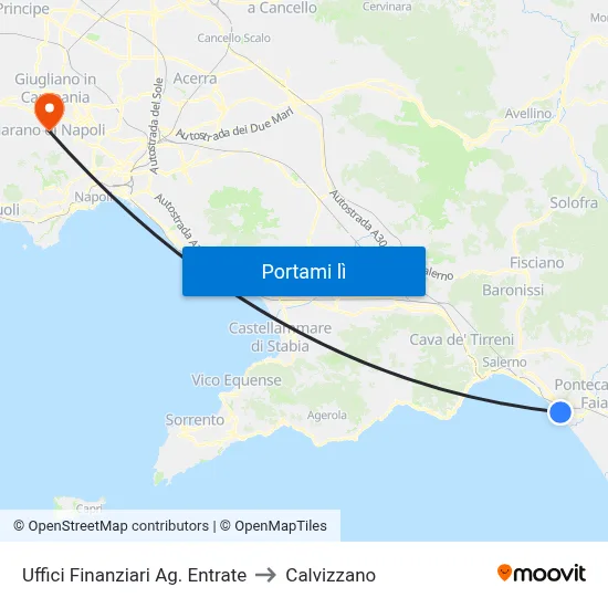 Uffici Finanziari Ag. Entrate to Calvizzano map