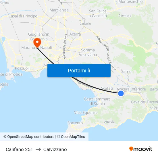 Califano 251 to Calvizzano map