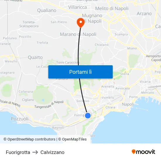 Fuorigrotta to Calvizzano map