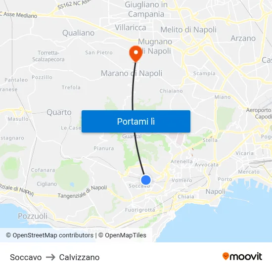 Soccavo to Calvizzano map