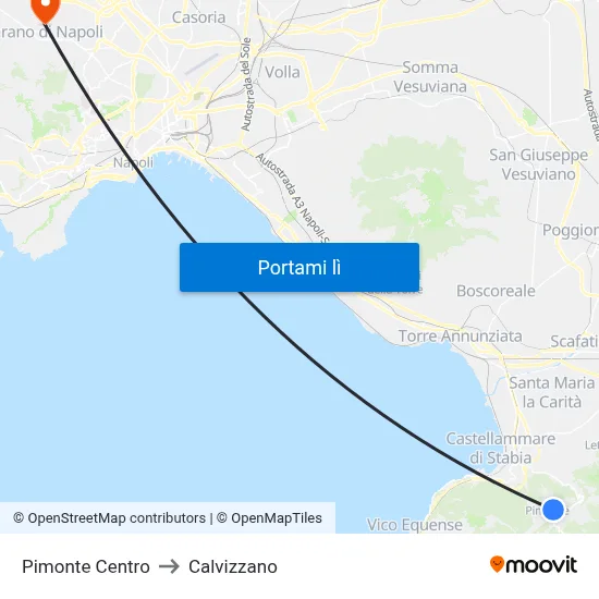 Pimonte Centro to Calvizzano map