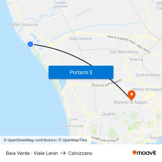 Baia Verde - Viale Lenin to Calvizzano map