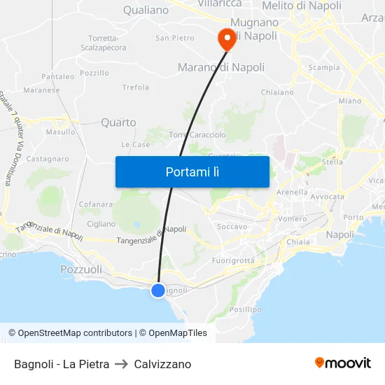 Bagnoli - La Pietra to Calvizzano map