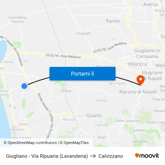 Giugliano - Via Ripuaria (Lavanderia) to Calvizzano map