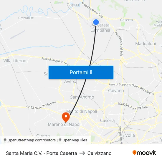 Santa Maria C.V. - Porta Caserta to Calvizzano map