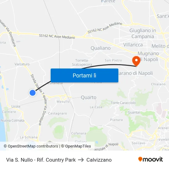 Via S. Nullo - Rif. Country Park to Calvizzano map