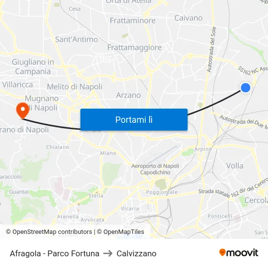 Afragola - Parco Fortuna to Calvizzano map