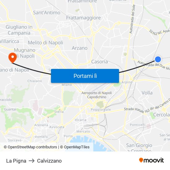 La Pigna to Calvizzano map