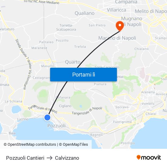 Pozzuoli Cantieri to Calvizzano map