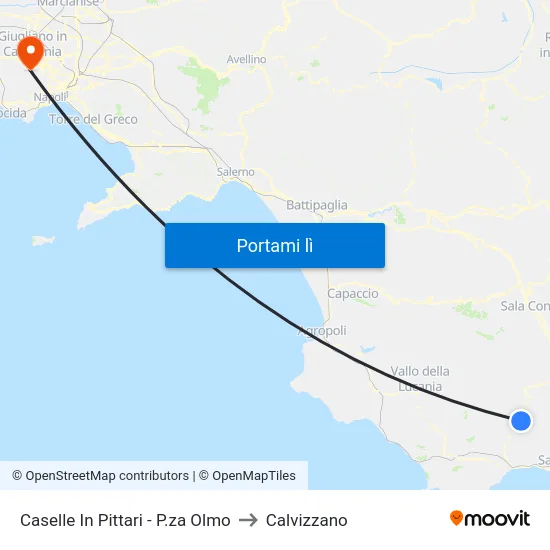 Caselle In Pittari - P.za Olmo to Calvizzano map