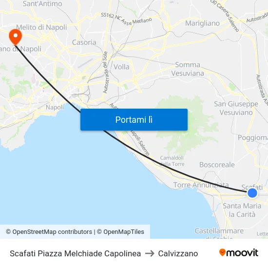 Scafati Piazza Melchiade Capolinea to Calvizzano map