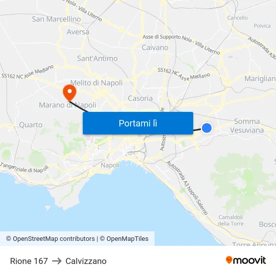 Rione 167 to Calvizzano map