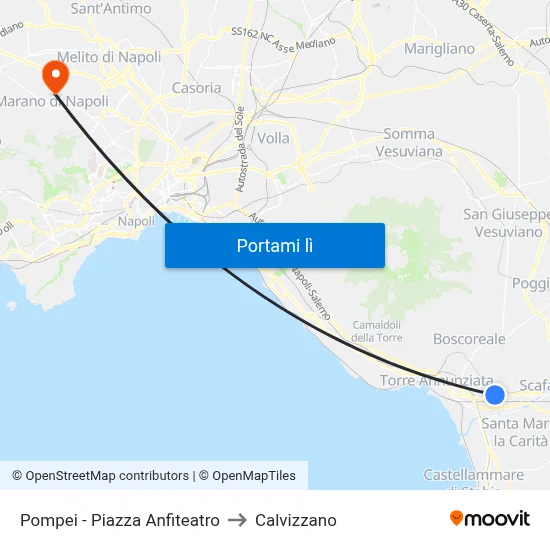 Pompei - Piazza Anfiteatro to Calvizzano map