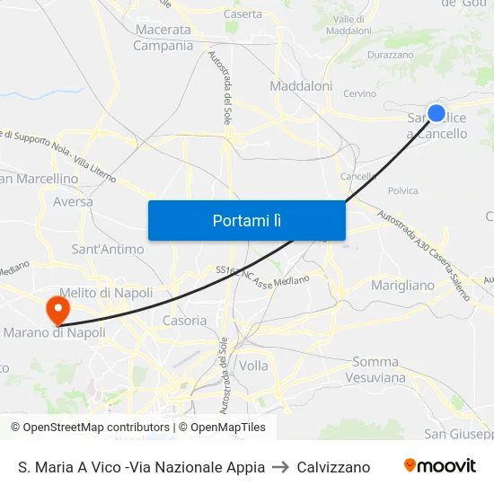 S. Maria A Vico -Via Nazionale Appia to Calvizzano map