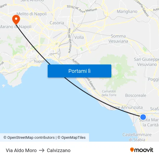 Via Aldo Moro to Calvizzano map