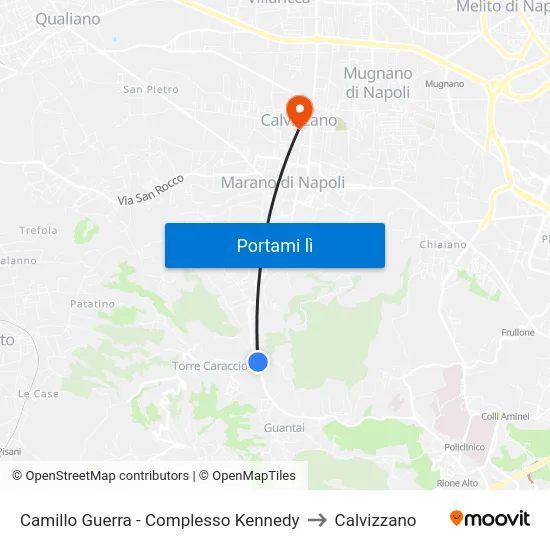 Camillo Guerra - Complesso Kennedy to Calvizzano map