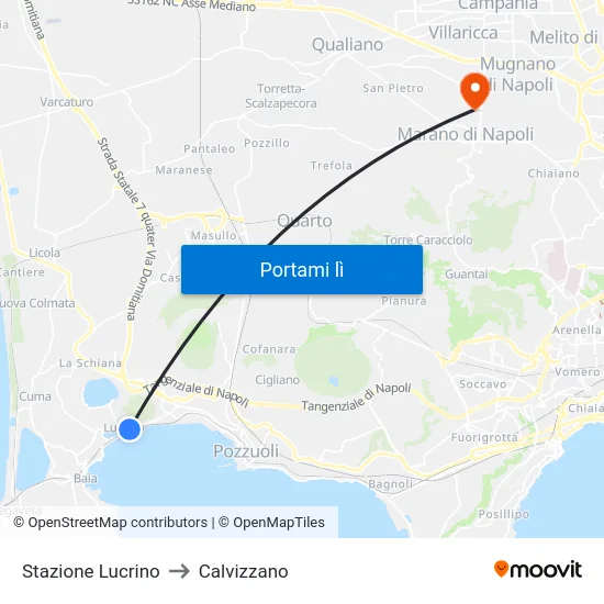 Stazione Lucrino to Calvizzano map