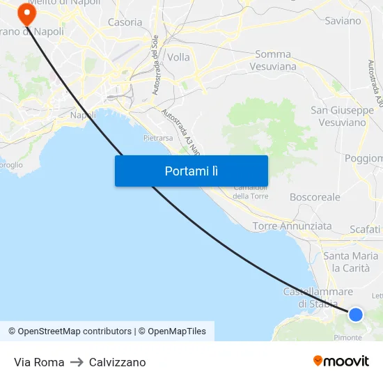 Via Roma to Calvizzano map