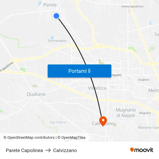 Parete Capolinea to Calvizzano map