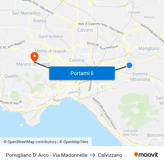 Pomigliano D' Arco - Via Madonnelle to Calvizzano map