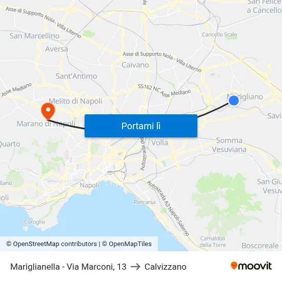 Mariglianella - Via Marconi, 13 to Calvizzano map
