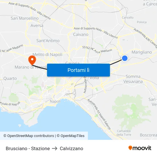 Brusciano - Stazione to Calvizzano map