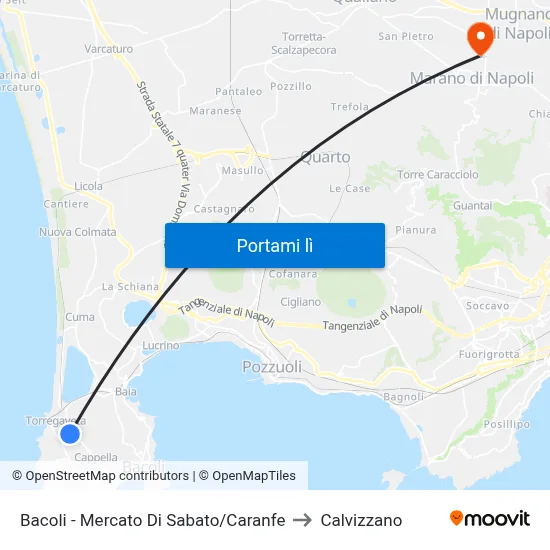 Bacoli - Mercato Di Sabato/Caranfe to Calvizzano map