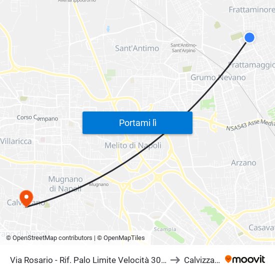 Via Rosario - Rif. Palo Limite Velocità 30 Kmh to Calvizzano map