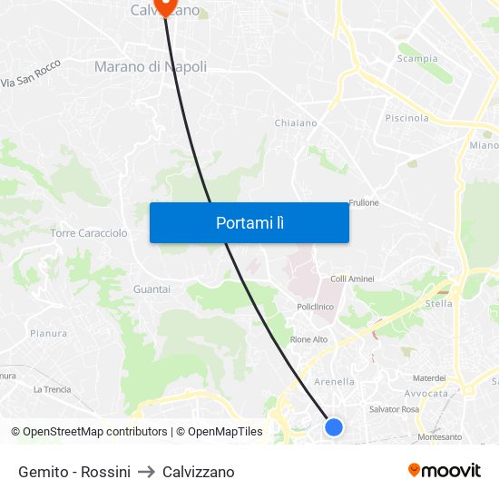 Gemito - Rossini to Calvizzano map